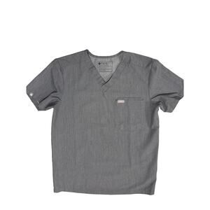 FIGS Technical Collection Graphite Gray V-Neck Scrub Top Size Small